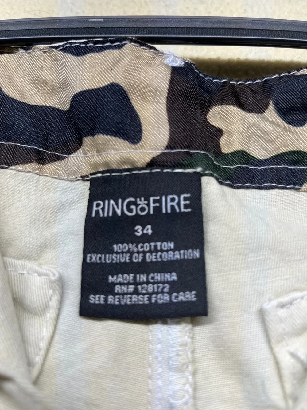 Ring of Fire Men's Cargo Shorts in Light Beige